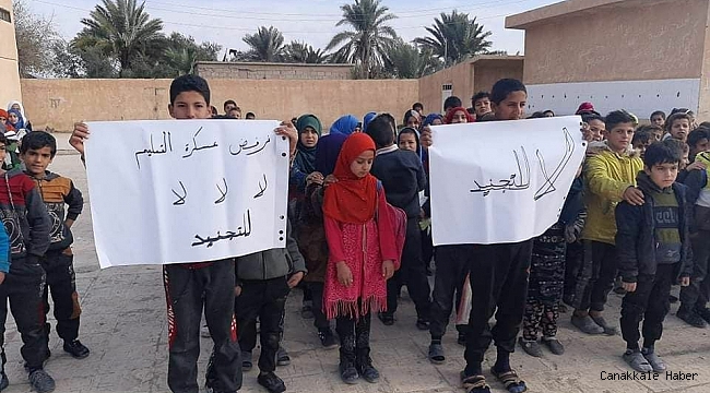 Deyrizor&#039;daki öğretmenler YPGPKK&#039;nın öğretmenleri kaçırmasını protesto etti