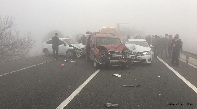 Dokuz araçlı zincirleme kazada 2 kişi yaralandı