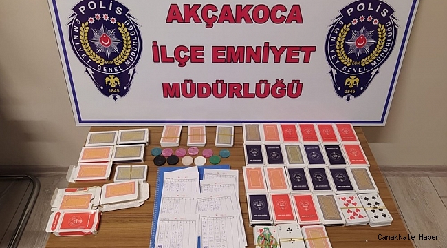 Düzce&#039;de kumarhane operasyonunda 9 kişi yakalandı