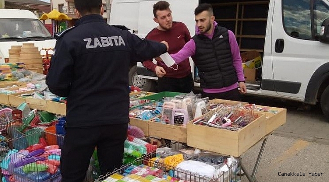 Düzce&#039;de pazaryerlerinde maske mesafe denetimi