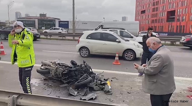 E-5&#039;te motosiklet otomobile arkadan çarptı: 1 ölü