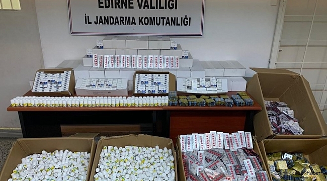 Edirne&#039;de 703 bin TL&#039;lik cinsel içerikli kaçak hap ve jel ele geçirildi