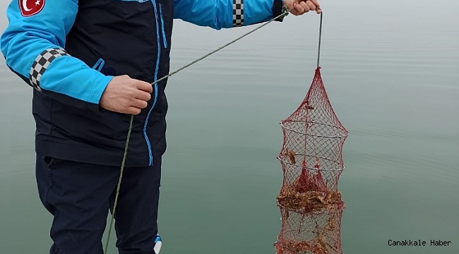 Eğirdir Gölü&#039;nde 386 kerevit pinterine el konuldu