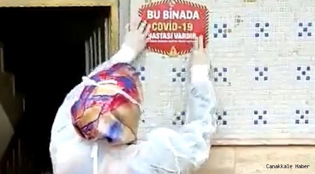 Elazığ&#039;da Covid-19 vakası çıkan evlere uyarı etiketi