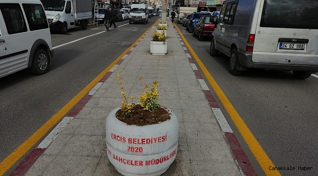Erciş Belediyesinden caddelerde dekoratif çalışmalar