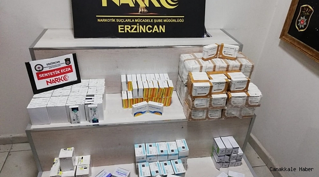 Erzincan&#039;da 12 bin 260 adet hap ve toplam bin 550 adet ampul ele geçirildi