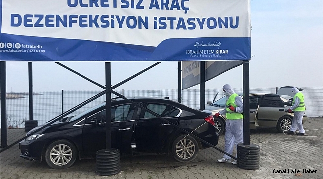 Fatsa'da 8 ayda 15 bin 500 araç dezenfekte edildi