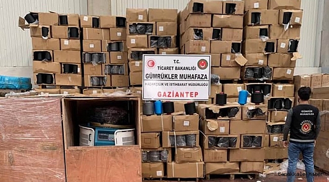 Gaziantep&#039;te 315 bin TL değerinde gümrük kaçağı iplik ve makine ele geçirildi