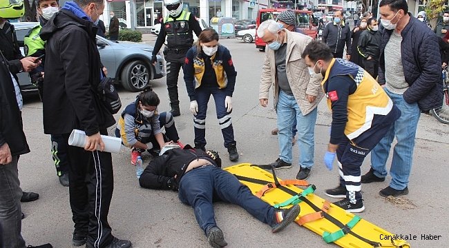 Hafif ticari araç ile çarpışan motosiklet sürücüsü yaralandı