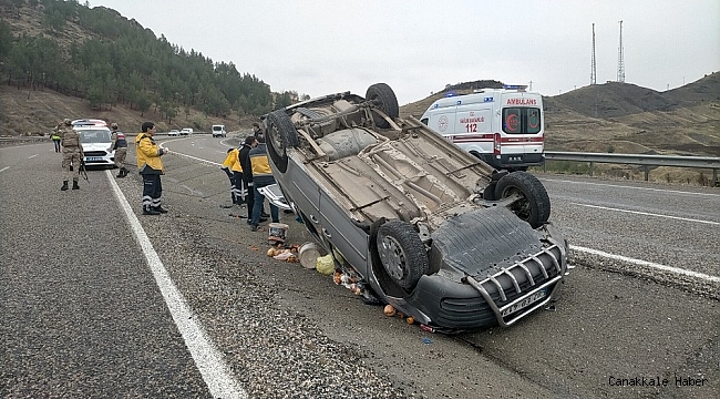 Hafif ticari araç şarampole devrildi