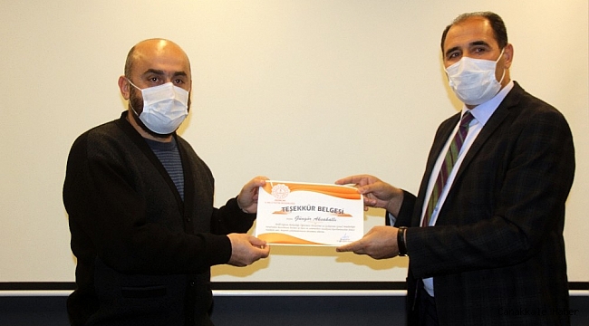 İl Milli Eğitim Müdürlüğünden öğretmenlere teşekkür belgesi verildi