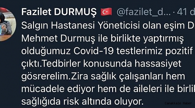 İl Milli Eğitim Müdürü Durmuş korona virüse yakalandı