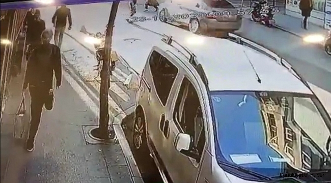 İşe gitmeye çalışan kadının dehşeti yaşadığı kaza kamerada