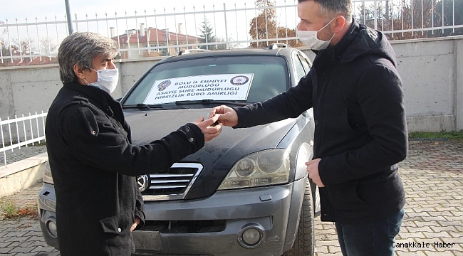 İstanbul&#039;dan çekici ile çalınan cip Bolu&#039;da sahibine teslim edildi