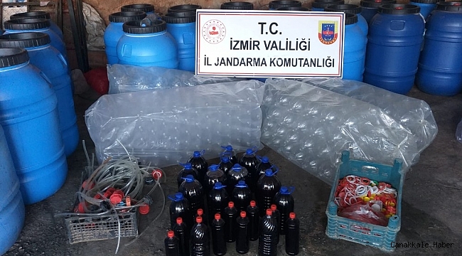 İzmir&#039;de 11 bin 200 litre sahte içki ele geçirildi