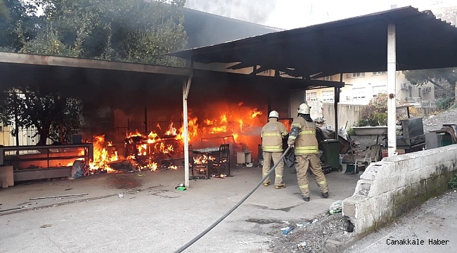 İzmir&#039;de sobadan çıkan yangın kulübeyi sardı