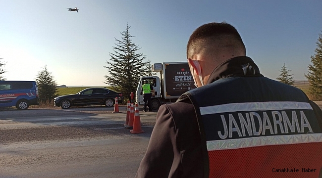 Jandarmadan droneli sokağa çıkma yasağı denetimi