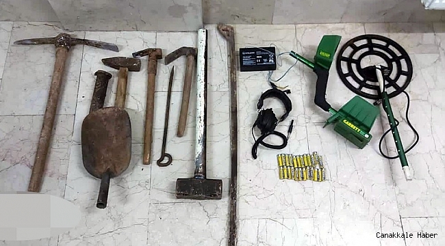 Kaçak kazı yapan şüphelilere birde kısıtlamayı ihlalden 6 bin 300 lira ceza