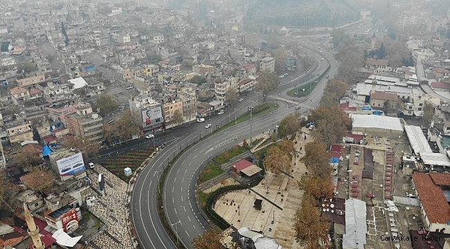 Kahramanmaraş&#039;ta sessizliğe bürünen cadde ve sokaklar havadan görüntülendi