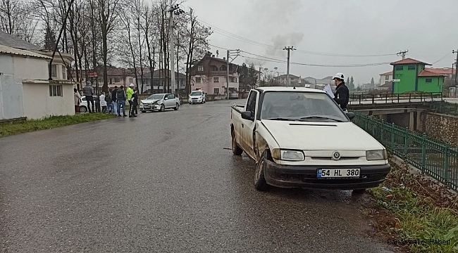 Kamyonet kanala uçmaktan son anda kurtuldu: 1 yaralı