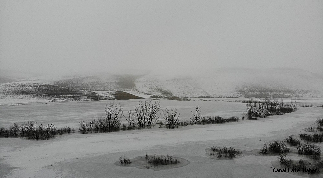Kars&#039;ın soğuğu baraj dondurdu