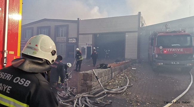 Kayseri&#039;de ahşap fabrikasında yangın