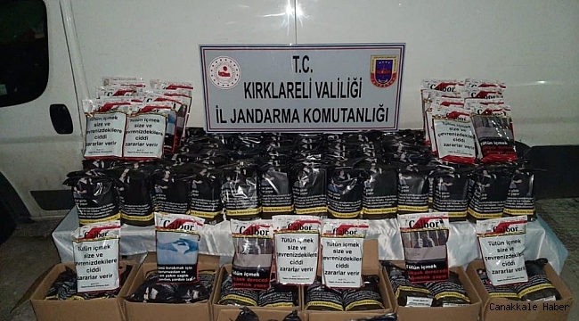 Kırklareli'de 730 kilogram kaçak tütün ele geçirildi