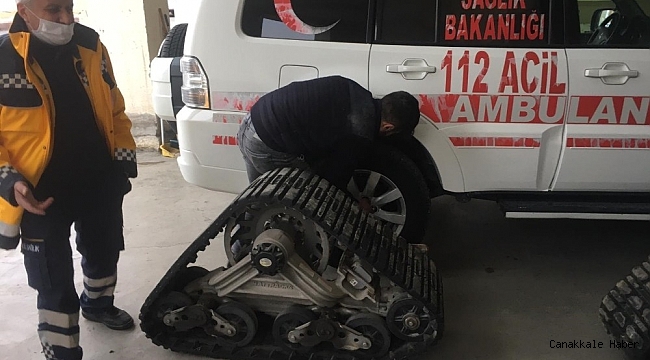Kış öncesi paletli ambulanslar hazır