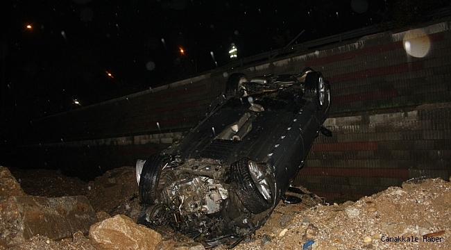 Kısıtlama saatinde bariyerleri parçalayıp 10 metreden aşağı uçtu