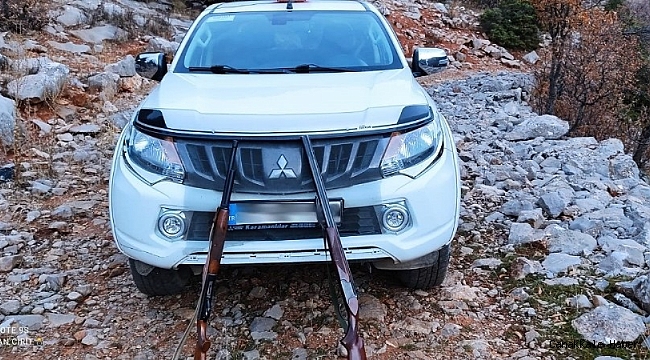 Kısıtlamada usulsüz keçi avı yapmak isteyen 2 kişi yakalandı