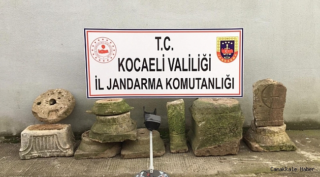 Kocaeli&#039;de Roma dönemine ait 9 adet sütun parçası ele geçirildi