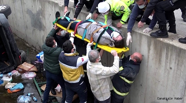 Kontrolden çıkan otomobil su kanalına düştü: 1 yaralı