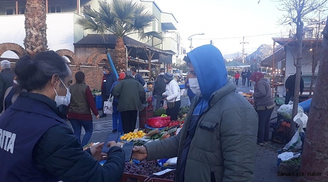 Küçükkuyu&#039;da pazar esnafına HES kodu denetimi