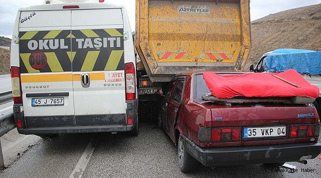 Kula&#039;da zincirleme trafik kazası: 1 ağır yaralı