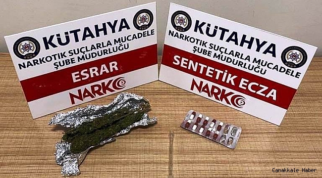 Kütahya&#039;da esrar ve uyuşturucu hap ele geçirildi