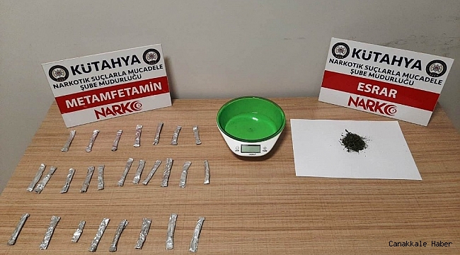 Kütahya&#039;da şüpheli şahıs uyuşturucuyla yakalandı