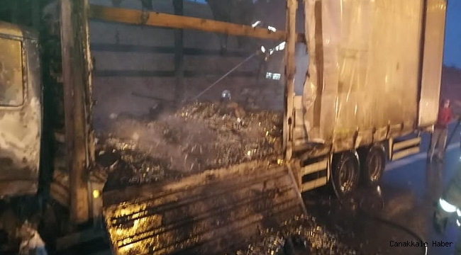 Kuzey Marmara Otoyolunda yanan kamyonet hurdaya döndü