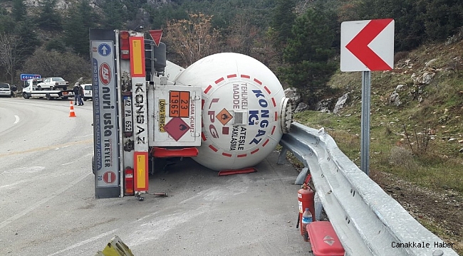 LPG tankeri yan yattı