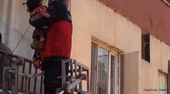 Mahsur kalan çocuk kurtarıldı
