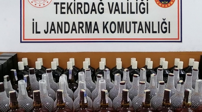 Malkara'da 110 şişe kaçak içki ele geçirildi