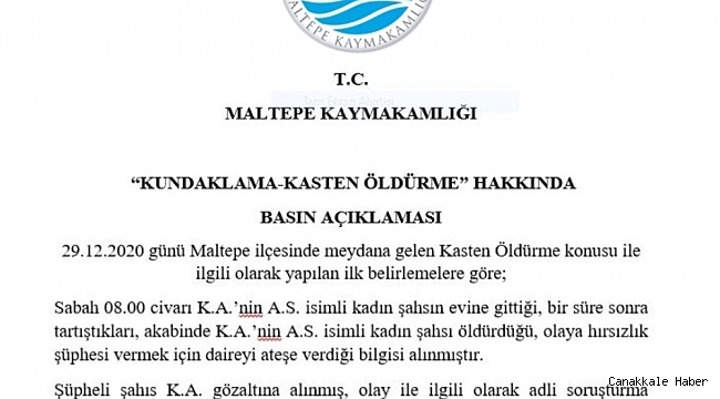 Maltepe Kaymakamlığından öğretim üyesi Aylin Sözer&#039;in öldürülmesiyle ilgili açıklama