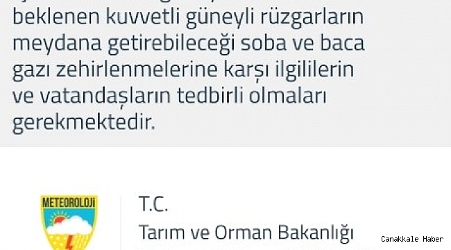 Meteorolojiden baca gazı zehirlenmesi uyarısı