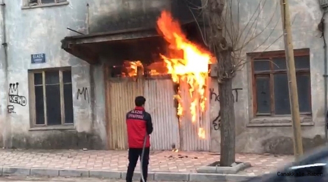 Metruk ev alev alev yandı
