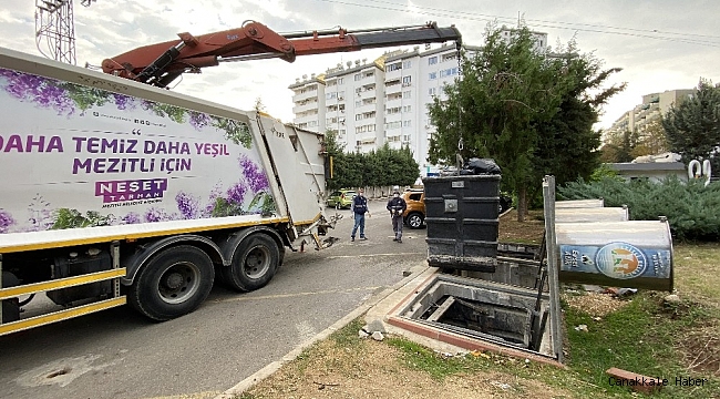 Mezitli&#039;de Covid-19&#039;a karşı robotik kollu konteyner sistemi