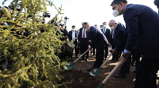 Millet bahçesinin ilk fidanını bakan Murat Kurum dikti