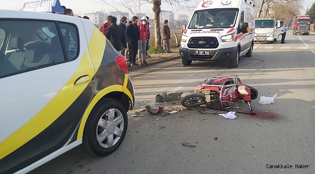 Motosiklet sürücü adayı aracına çarptı: 1 yaralı