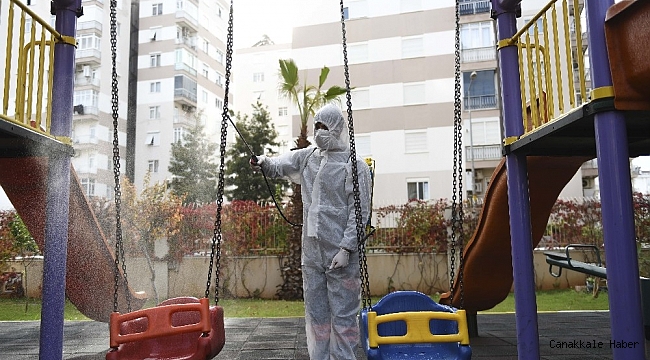 Muratpaşa&#039;da binalar dezenfekte ediliyor