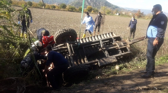 Ortaca&#039;da traktör römorku devrildi: 1 ölü