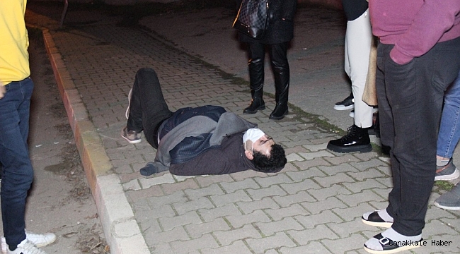 Otomobilin çarptığı bisikletli dakikalarca inledi