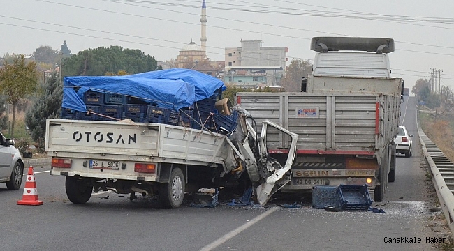 Park halindeki tıra çarptı: 1 yaralı